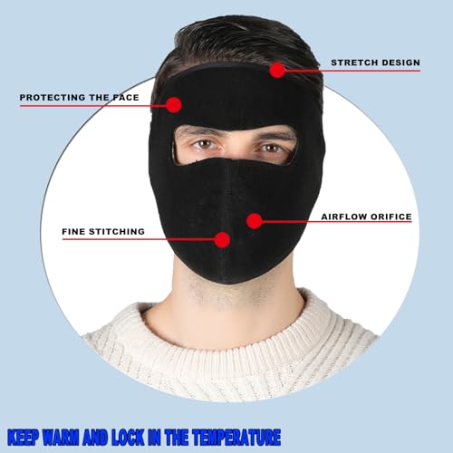 LYQQY Winter Winddichte Maske, 2 Stücke Winter Kalt Beweis Maske Outdoor Sports Winddicht Ski Gesichtsmaske Winddicht, Anti-Staub, Motorradmaske für Motorrad, Radfahren, Skifahren, Schwarz,Blau