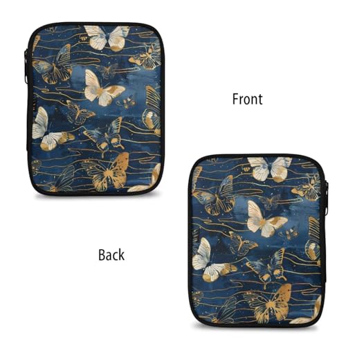 Image of Crochet Hook Case Vintage Butterfly Crochet Hook Holder Portable Crochet Hook Storage Bag with Web Pockets Suitable for Crochet Needles /Knitting Accessories