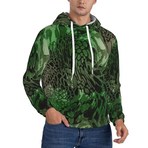 Sweat à capuche homme gym voyage usage quotidien imprimé serpent vert stylé
