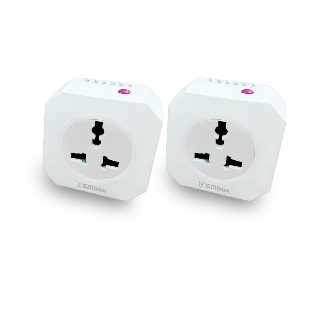 Embox Timer Switch for Lights | Automatic On Off Switch Timer | Programmable Power Cut Off for Lights | Charging Mobile Laptop Lighting Glow Sign Board Aquarium1500W (Pack of 1)