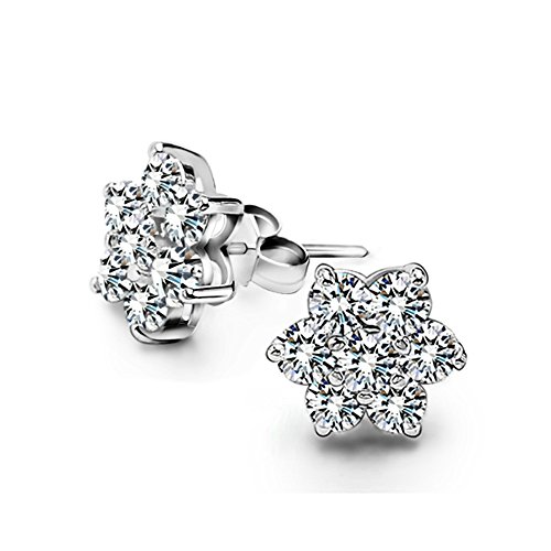 Pendientes para mujer de plata de ley 925, pendiente básico de circonia by CJbrother