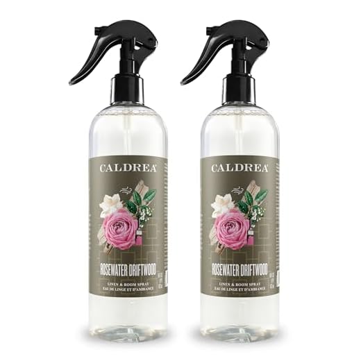 Caldrea Linen and Room Spray Air Freshener, Made with Essential Oils, Plant-Derived and Other Thoughtfully Chosen Ingredients, Rosewater Driftwood, 16 oz, 2 Pack