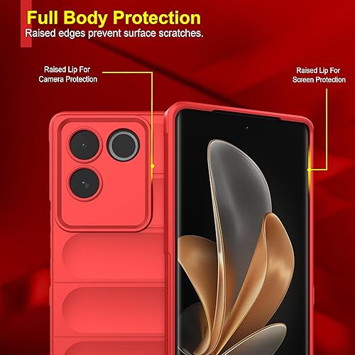 Image of Amazon Basics Back Case Cover for Vivo T2 Pro 5G (Silicone Red)
