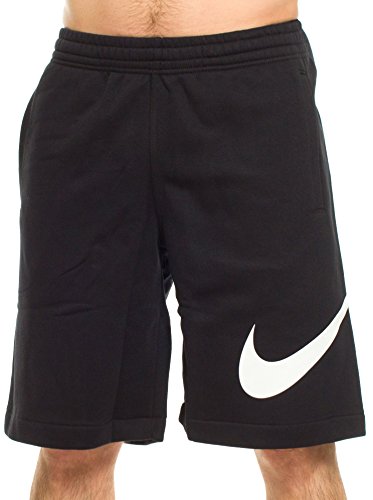 Nike Men's Exploded Swoosh Club Short, Black/White, Large