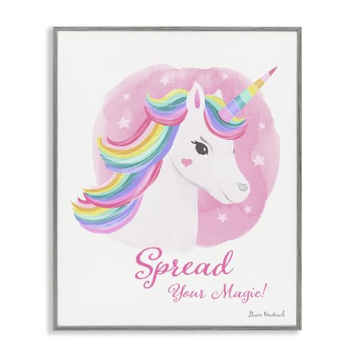'Spread Your Magic Fantasy Rainbow Unicorn Mane'| Framed Giclee Art