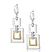 LillyMarie Pendientes para mujer chapados en plata y oro con cristales Swarovski Elements rectangulares para colgar