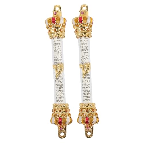 HOOTNEE 2pcs Metal Mezuzah Door Plaque with Hebrew Scroll Religious Home Decor for Catholic and Jewish Faith Blessing for Home and Spiritual Spaces