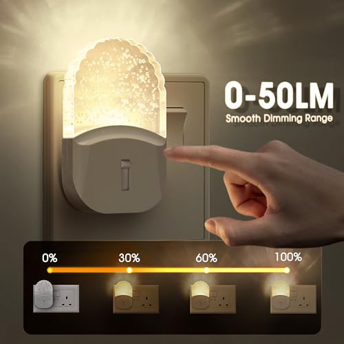 Image of DORESshop LED Night Light, Baby Night Lights[4 Pack], Plug in NightLight with Auto Dusk to Dawn Sensor, Adjustable Brightness NightLights for Kids, Bathroom, Bedroom, Nursery Room, Soft White 3000k