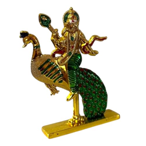 Image of Steel Murugan Vel Statue (8 cm) | Divine Lord Karthikeya Spear for Car Dashboard & Pooja Room Decor | Durable Red Vel Idol for Altar & Spiritual Gifting (murugar)