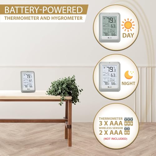 U Unni UN0581 Indoor Outdoor Thermometer Hygrometer Wireless Weather Station thumb #5