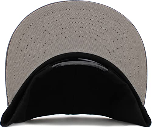 Image of KBETHOS Classic Snapback Hat Blank Cap Underbrim Cotton Wool Blend Flat Visor Adjustable Unisex