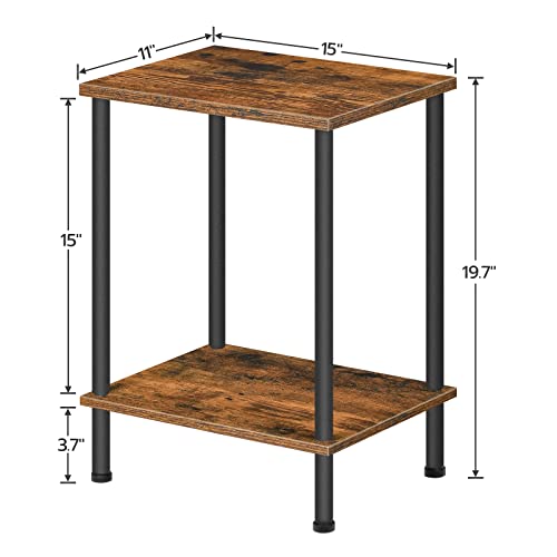 HOOBRO-End-Tables-Set-of-2-Small-Side-Table-Nightstand-with-2-Layer-Storage-Shelves-Sofa-Table-for-Small-Spaces-Living-Room-Bedroom-Stable-Frame-Easy-Assembly-Rustic-Brown-BF09BZP201
