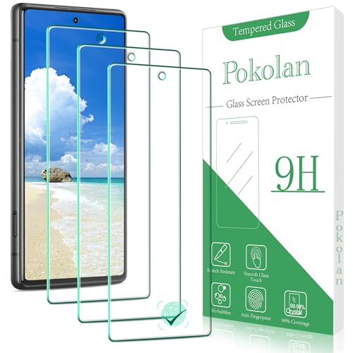 Pokolan 3 Unidades Protector Pantalla para Google Pixel 7a Cristal Templado, Dureza 9H, 0.33 mm Ultra Transparente, Sin Burbujas, Antihuellas, Ultra Resistente
