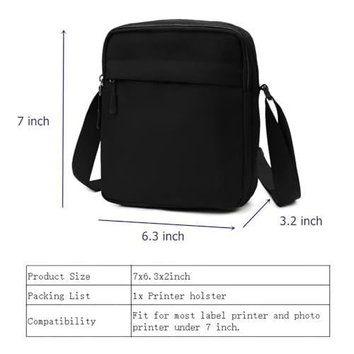 Image of Printer Holster Compatible with Zebra ZQ310 ZQ320 ZQ110 ZQ210 ZQ520 ZQ521, Carrying Case Pouch for Most Portable Label Printer and Photo Printer Under 7 Inch