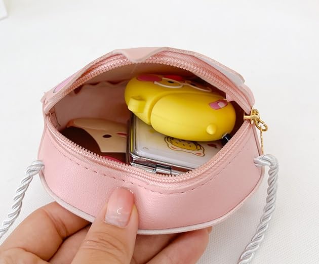 Image of SYGA Children Rabbit & Bow Sling Messenger Bag Coin Bag Cartoon Backpack PU Leather Kitten Handbag for Toddlers Kids