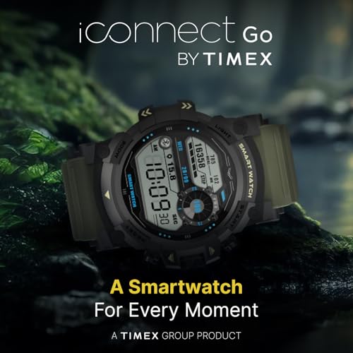 Image of TIMEX iConnect Go 1.38 inch(3.50 cm) Display with Functional Crown and BT Calling Smartwatch for Unisex - TWIXW801T, Green