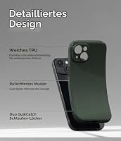 Ringke Onyx für iPhone 15 Plus Hülle, [Griffig] rutschfest Anti-Fingerabdruck Stoßfest Kratzfest Passgenau Stilvoll Handyhülle mit Präzisen Kameraausschnitten - Dark Green – Ansicht 7