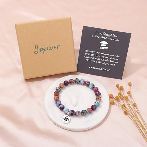 Image of Joycuff Graduation Gifts for Her Him Class of 2026 Graduation Bracelets Inspirational Graduation Compass Bracelet for Women College Graduation Gift for Him Her