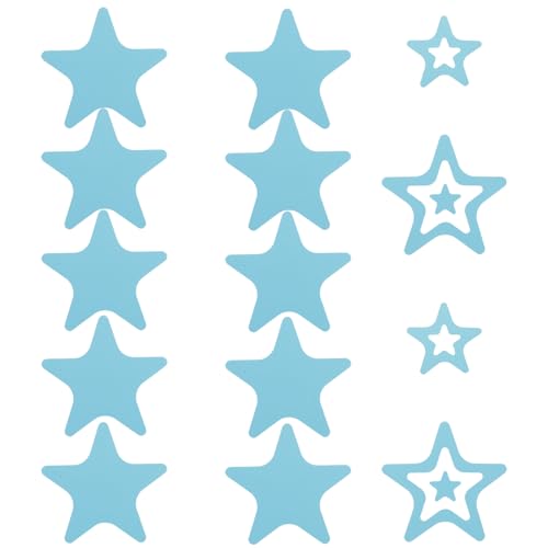 LOGOFUN 12PCS Star Bathtub Stickers Non Slip Tub Decals Star Shaped Floor Adhesive Stickers for Bathroom Shower Home Supplies - Blue