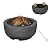 HOOOWOOO Aluminum Patio Furniture Set with Wood Burning Fire Pit,4 Piece Outdoor Modern Conversation Sofa,Outside Couch Seating Set with Cushioned Armrest,Grey(24" Table)