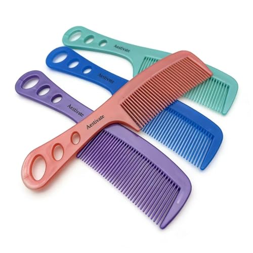 Set de 4 Peines de Plástico para cabello con mango largo miniatura 3