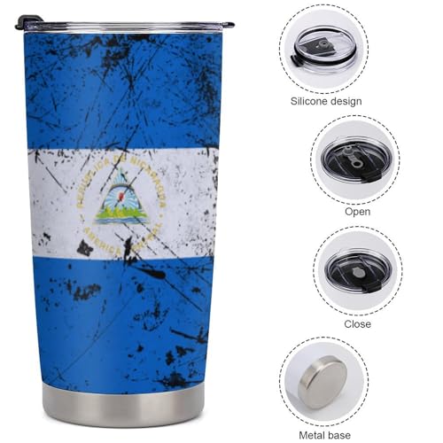 Portavasos para carro universal 4PCS textura bandera Nicaragua miniatura 5