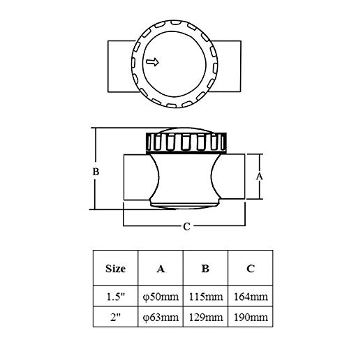 PVC Drain Valve Inline Check Valve Swimming Pool Non Return Valve one Way Valve Plastic Anti Return Valve - Image 3