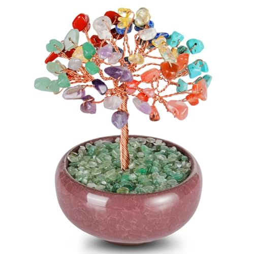 Bosfante Crystal Tree of Life for Wealth & Prosperity,Seven Chakra Tree for Energy Balance,Crystal Decoration for Home