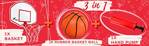 Mini Basketball Hoop - Indoor Basketball Hoop - Durable Plastic Basketball Hoop Indoor for Kids and Adults - No Assembling - Premium Basketball Indoor Game with Ball and Pump - Image 6