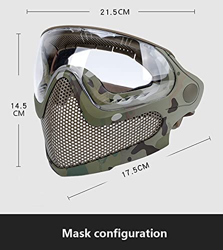 ACEXIER Airsoft Paintball Caza Equipo táctico de Modo Dual Actualización Malla de Acero Media mascarilla Militar Juego de Guerra Máscara Protectora