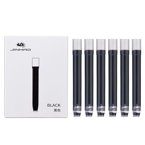 36 piezas Jinhao 10 Cartuchos de tinta para pluma estilográfica, color negro, diámetro de orificio de 5,5 mm, compatibles con Majohn A1 A2