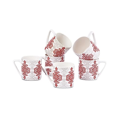 Image of Dandy Lines Puja Red and White Madrid, Set of 6, 35029