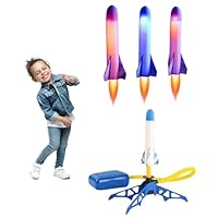 Glowing Rocket Launcher for – Foot Rocket Launcher | LED Light Flashing Rocket Toy | Luminous Rocket Launcher Fires Up to 100 Feet | Light Rocket Launcher for 3+ Old G