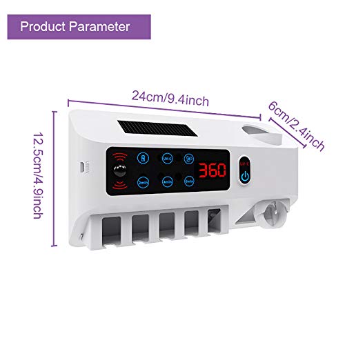 Toothpaste Dispenser Holder 3-in-1 Toothbrush Holder Toothbrush Disinfectant Cleaning Agent Storage Sanitizer with Magnetic Sensor