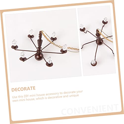 Vaguelly 3 Pecas Lustre Modelo Decoração De Lanterna Miniaturas De Casas De Bonecas Luzes De Parede