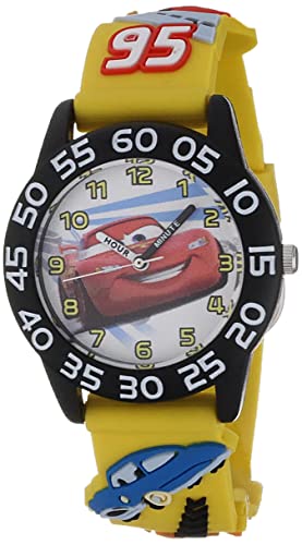 Disney Kids' W001505 Time Teacher Disney Cars Watch With Yellow 3-D Plastic Band