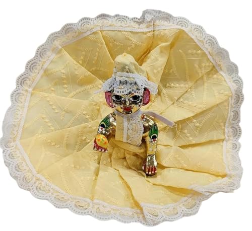 Image of Partish Laddu Gopal Summer Dress with Pagdi (Pack of 4) l Ladoo Gopal Cotton Dress l Kanha Ji Poshak Size 0 1 2 3 4 5 6 (Design J, Size 6)