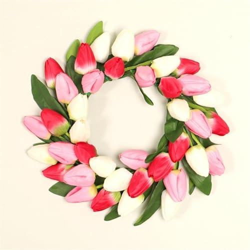 Couronne de fleurs FLXHSA double usage Noël et printemps de 40cm couleur B - 4
