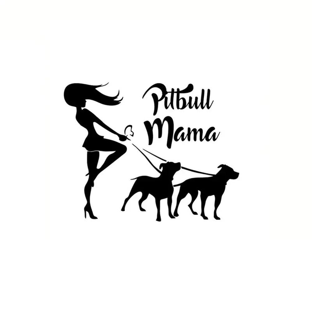 Pitbull Mama Lady Pit Bull Dog Car Sticker for Laptop Water Bottle Car Truck Motorcycle