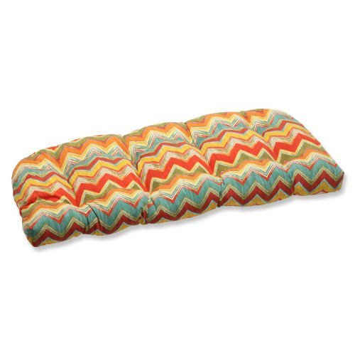Pillow Perfect Outdoor Tamarama Multi Wicker Loveseat Cushion by Pillow Perfect