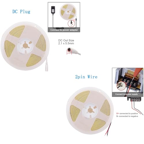 Tira LED COB 12V 8mm Blanco Cálido 3000K 5ft miniatura 6