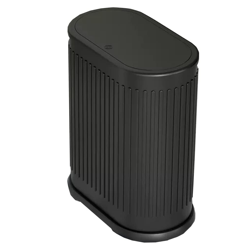 Śmietnik, 15 litrów 4 galony z pokrywką typu Press Compact do sypialni, szafki, pod zlewem, kuchni, biura(/Black)
