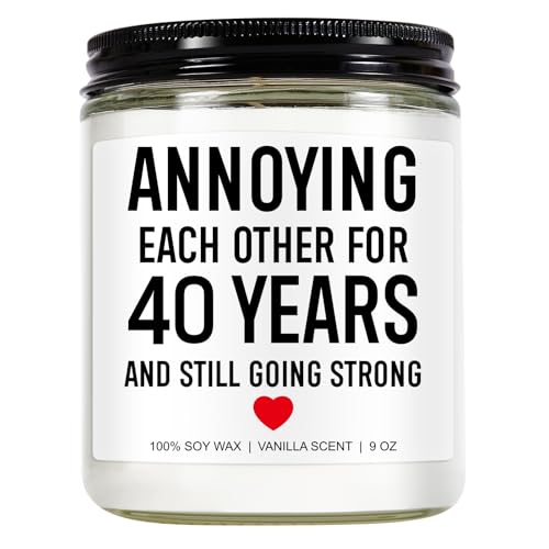 Product Image of the Younift Funny Scented Candle, Unique 40th Anniversary, Gifts for Couple, Husband, Wife, Parents - 40th Anniversary Decorations - 40 Year Wedding Anniv. Decorations or Presents - 9 oz