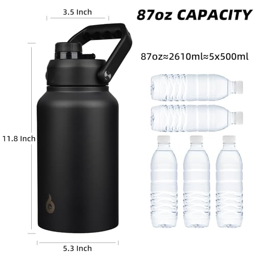 Image of BJPKPK 87oz Insulated Water Bottle, Large Stainless Steel Water Jug
