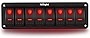 Nilight 8 Gang Rocker Switch Panel 12V Toggle Dash 5 Pin ON/Off Pre-Wired Rocker Switch Red Backlit Switch for Automotive Cars Marine Boats RVs