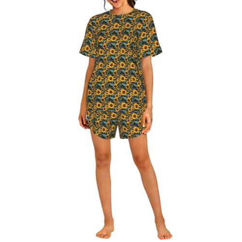 Pyjama court femme tournesol fini les nuits chaudes en été
