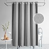 Lagute CozyHook Heavy Duty Linen-Like Hook Free Shower Curtain, Machine Washable, Weighted Hem & 240...