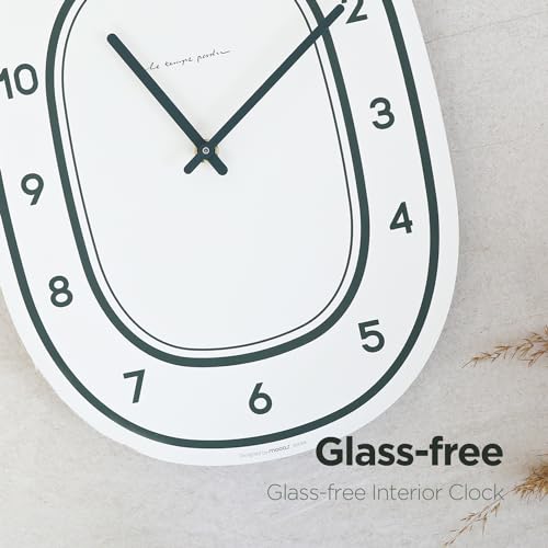 Image of mooas Forest Flatwood Wall Clock,12 inch Wood Wooden Wall Clock | Non-Ticking Sweep Movement Decorative Clock Battery Operated Clock for Home Living Room Kitchen Bedroom Office School