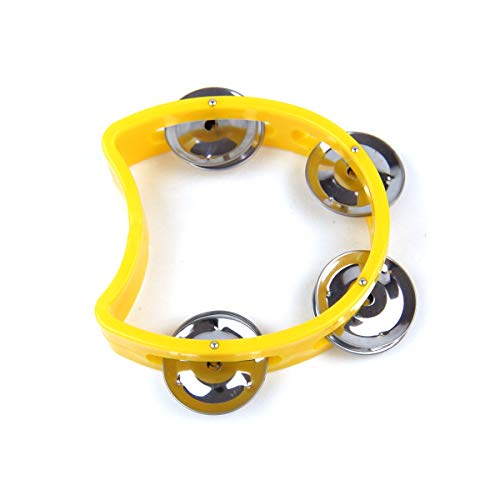 Special Ergonomic Shape Tambourine Yellow, Plastic 4