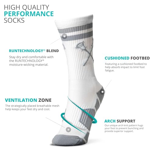 Image of ChalkTalkSPORTS Lacrosse Socks - Cushioned Mid-Calf Crew - Crossed Sticks | Moisture-Wicking Performance Blend, Athletic Lax Gear, Stay-Up Technology, Arch Support, Breathable, Boys and Men